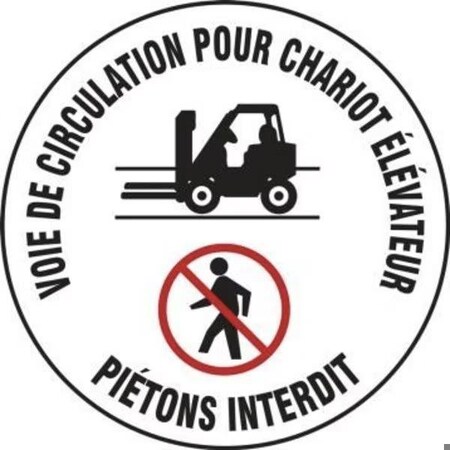 Accuform Forklift Lane - No Pedestrians - French, Glass, 19 in x 2 in FRVPL910LENS
